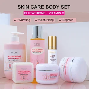 AILKE Glutathione & Vitamin C Kit,With Cream, Soap