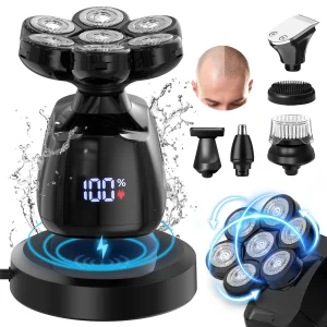 Sejoy Electric Head Shaver for Bald Men 7D Magnetic Razor Hair Trimmer USB Rechargeable LED Display Waterproof Beard Shavers