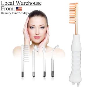 “4-in-1 High Frequency Facial Wand – Electrotherapy for Skin Tightening, Acne, Wrinkles, and Spa Care”