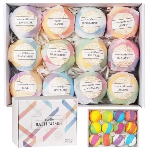 “12-Piece Handmade Bath Bomb Set – Natural Bubble Bath for Kids & Women, Relaxing Spa Gift”